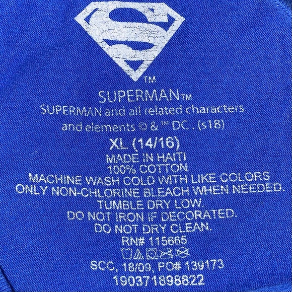✨Superman tee• Blue•XL (14-16)•100% Cotton✨ - Picture 3 of 4